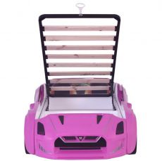 Дитяче ліжко машина GTR Pink 190х90 см з підсвіткою, музикою, шкіряний салон, пультом